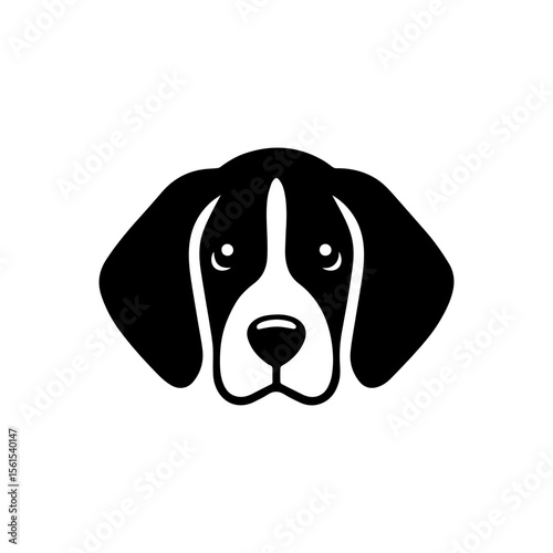 minimalist vector silhouette, Floppy puppy ears