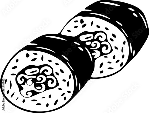 Salmon Sushi Roll Slice Icon