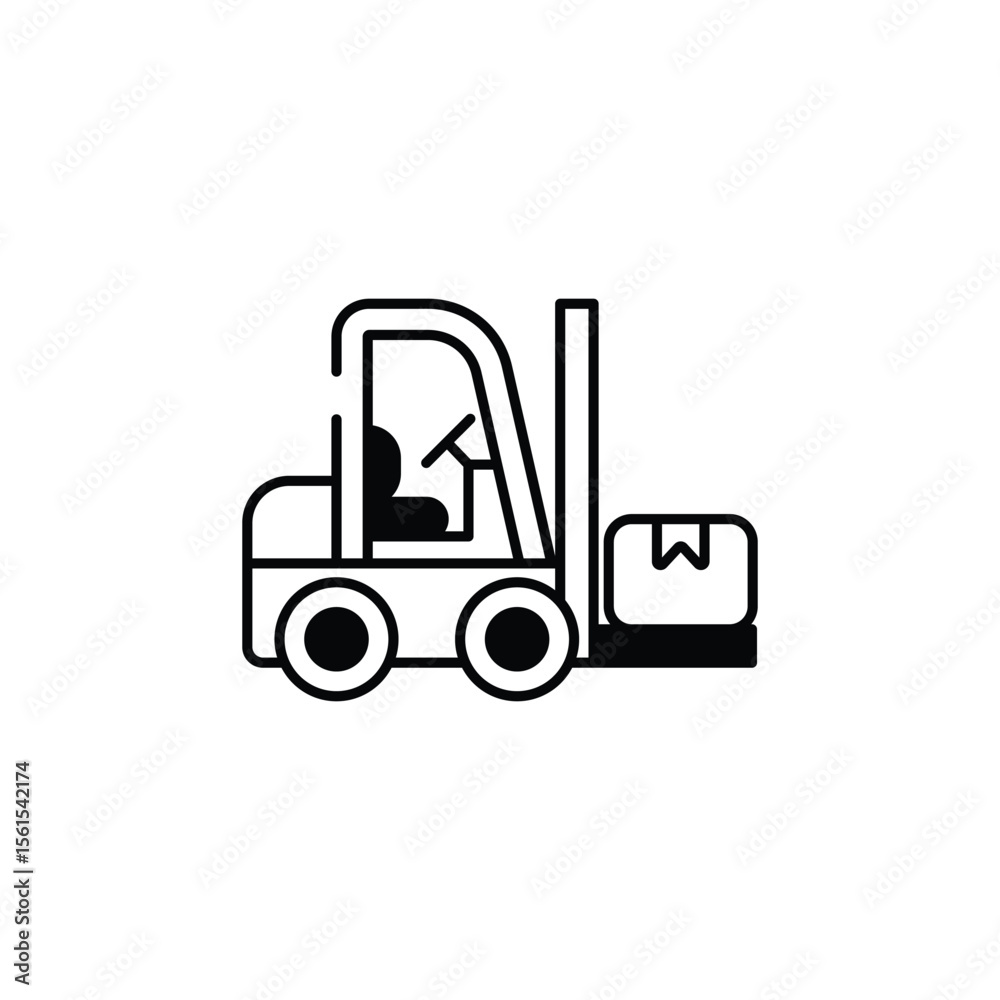 Naklejka premium Cargo Forklift icon design with white background stock illustration