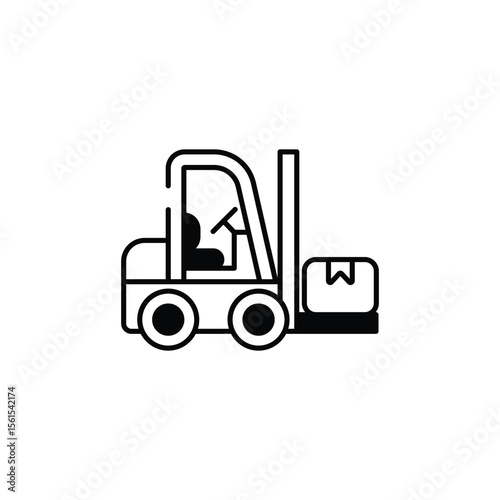 Cargo Forklift icon design with white background stock illustration