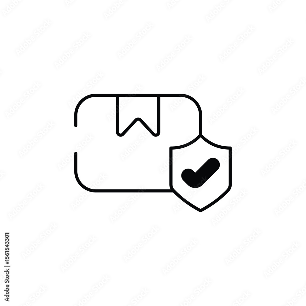 Parcel Insurance icon design with white background stock illustration Parcel Insurance icon design with white background stock illustration