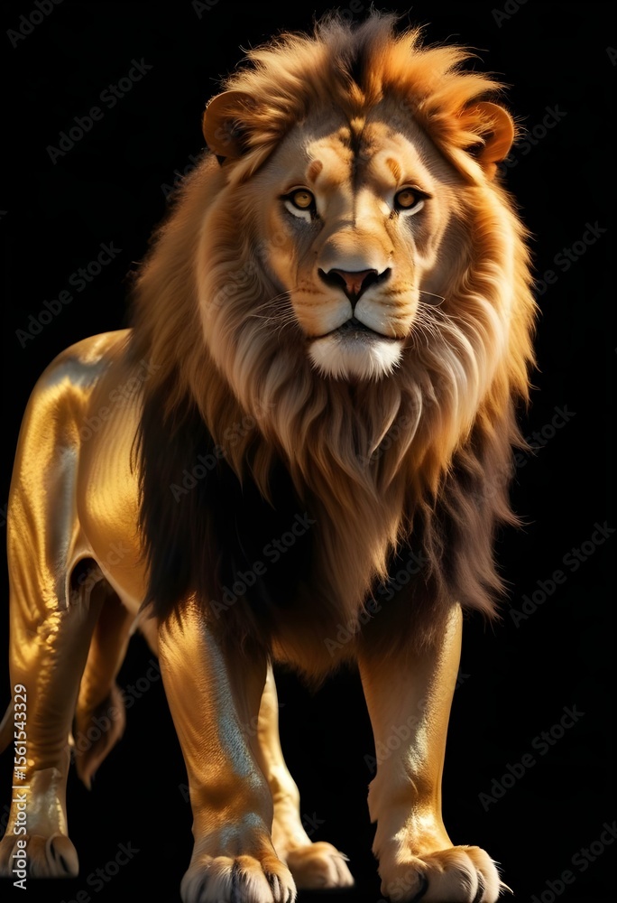 Obraz premium Golden glow lion