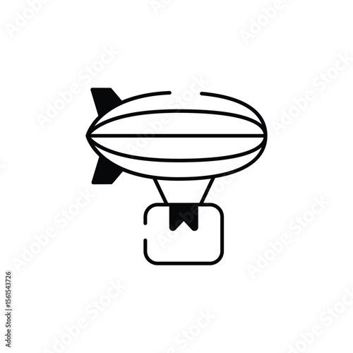 Airship Delivery icon design with white background stock illustration