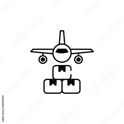 Air Cargo icon design with white background stock illustration