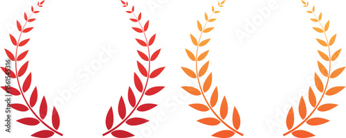 laurel wreath set. gold, silver and bronze wreath badge for award, achievement, trophy, prize winner and other design element. transparent vector.