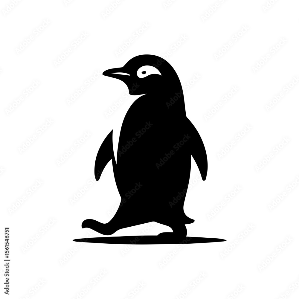 Fototapeta premium minimalist vector silhouette, Penguin walking around