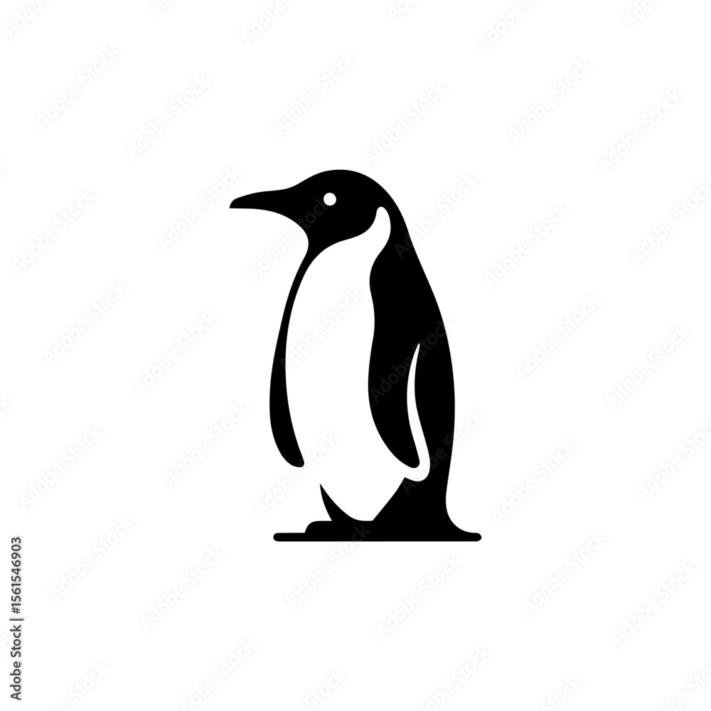 Fototapeta premium minimalist vector silhouette, Penguin walking around