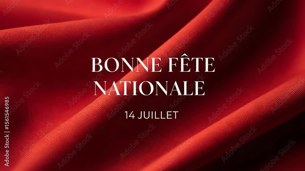 Elegant french bastille day fete nationale design red fabric 14 juillet