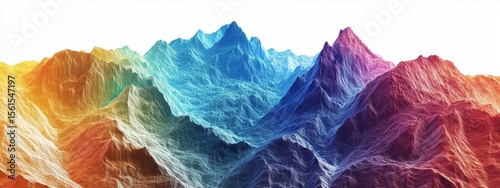 Colorful Abstract Mountain Range.