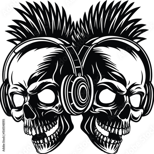 A skull and crossbones design featuring a wild tiger head illustration with wings, a tribal vector tattoo symbol against a black background