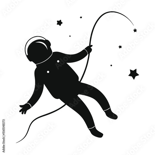 Astronaut in Space A Cosmic Silhouette