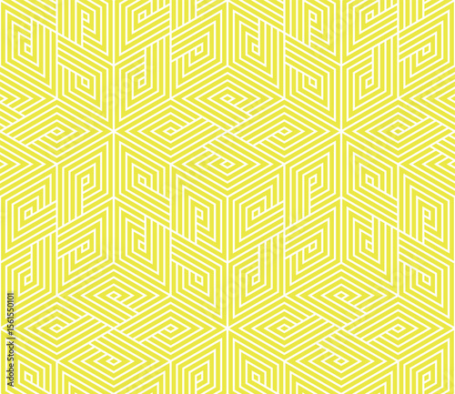 Abstract geometric pattern. A seamless vector background. White and yellow ornament. Graphic modern pattern. Simple lattice graphic design