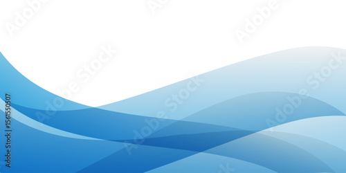 Modern abstract background with translucent blue waves flowing diagonal across the image, leaving clean white space for text or creative use.