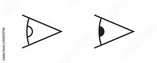 Eye side icon set in black filled and stroke. side icon Graphic vector set