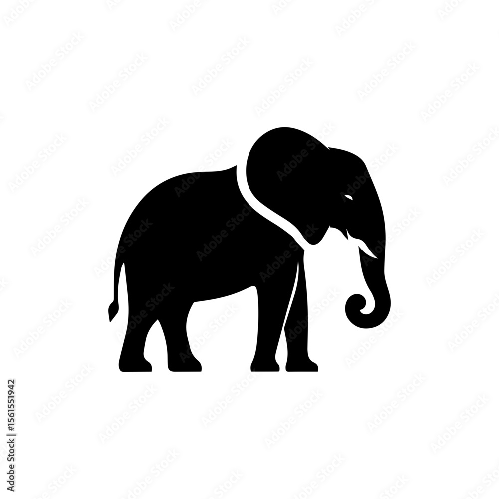 Obraz premium minimalist vector silhouette, Such a gentle-looking elephant