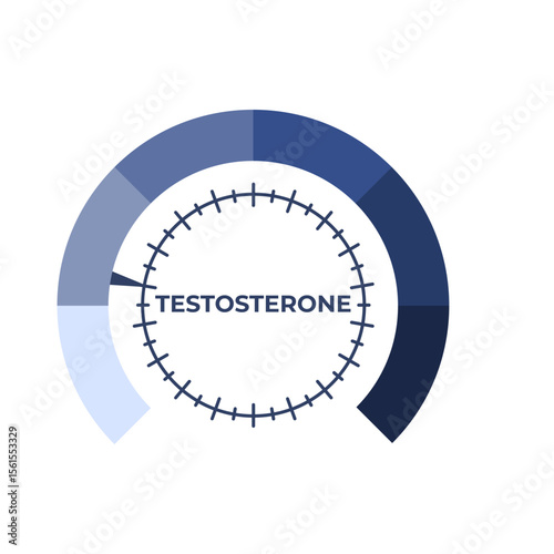 Testosteron level meter. Vector illustration.
