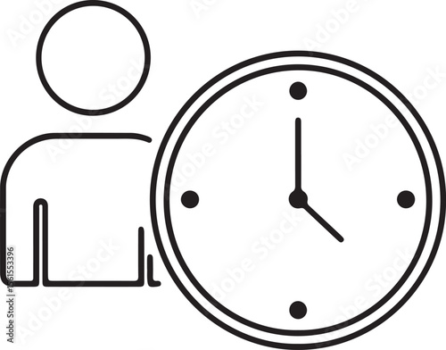 This vector illustration depicts a business concept of time as money, with a clock face showing an alarm and a deadline, urging you to watch the minutes and hours of your workday