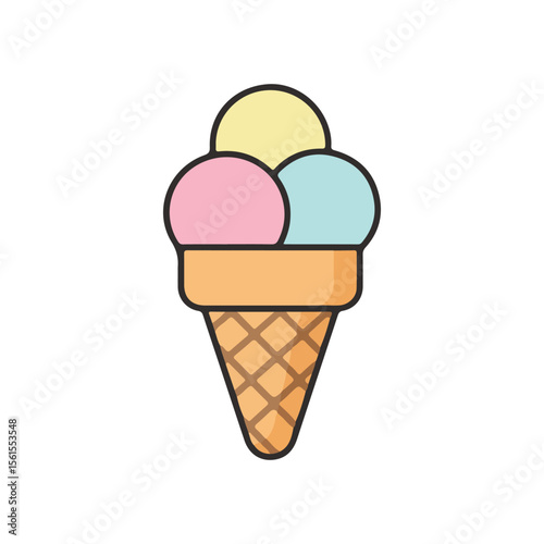 Summer beach Vector Icons – Ice Cream Cone icon, suitable for digital use icon