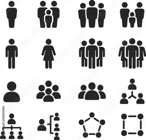 Versatile People Icons A Comprehensive Set of Vector Illustrations for Design Projects