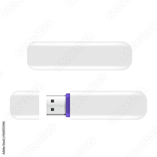 USB Memory Sticks Flash drive realistic isolated on the white background. Vector  illustration.