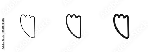 Gua sha icon in thin, regular, and bold outline. Skincare tool used for facial massage. For wellness, beauty, spa, or natural skin care branding and ui ux design. Isolated vector illustration