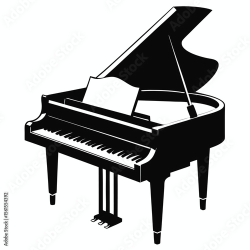 Elegant Grand Piano Silhouette