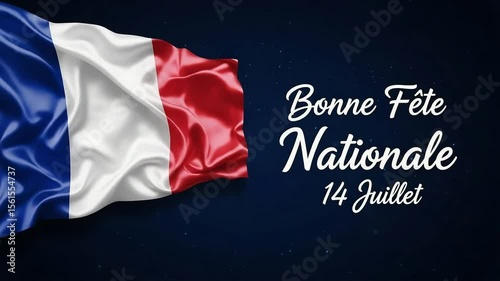 Vibrant bastille day image of french flag with bonne fete nationale