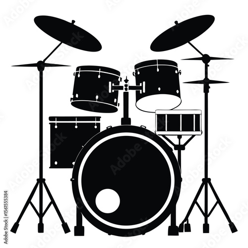 Drum Kit Percussion Instrument Silhouette