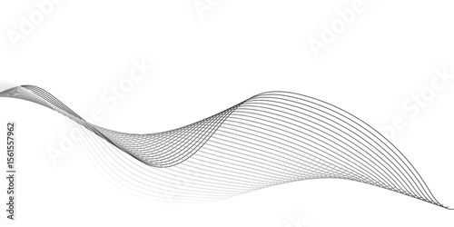 "A minimalist, abstract design featuring a smooth, flowing wave or ribbon-like element in shades of grey against a clean white background, emphasizing gentle curves and subtle gradients."