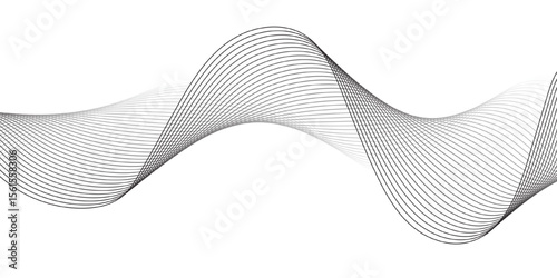 "A minimalist, abstract design featuring a smooth, flowing wave or ribbon-like element in shades of grey against a clean white background, emphasizing gentle curves and subtle gradients."