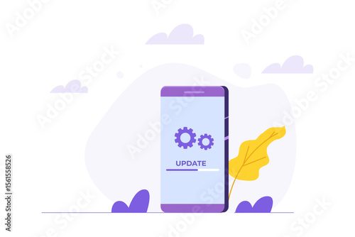 System update flat style concept. Vector illustration  can use for, landing page, template,web, mobile app, poster, banner.
