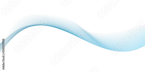 "A delicate, flowing wave of translucent blue light gracefully traverses a pristine white background, creating a sense of ethereal movement and modern simplicity."