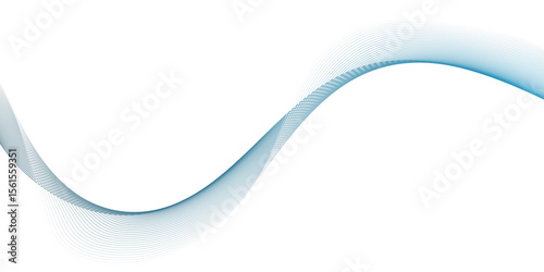 "A delicate, flowing wave of translucent blue light gracefully traverses a pristine white background, creating a sense of ethereal movement and modern simplicity."