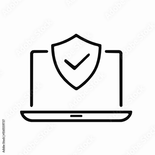 Secure laptop illustrating online security and data protection with a shield symbol