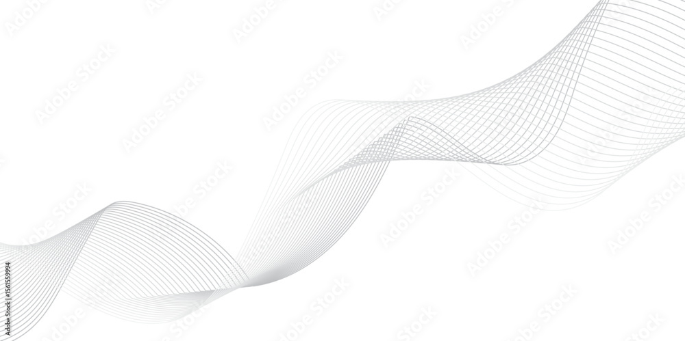 Fototapeta premium A minimalist abstract image featuring a flowing, translucent, wavy line or ribbon against a clean white background, evoking a sense of calm movement and simplicity. 