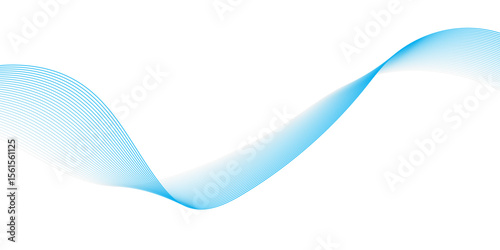 "A delicate, flowing wave of translucent blue light gracefully traverses a pristine white background, creating a sense of ethereal movement and modern simplicity."