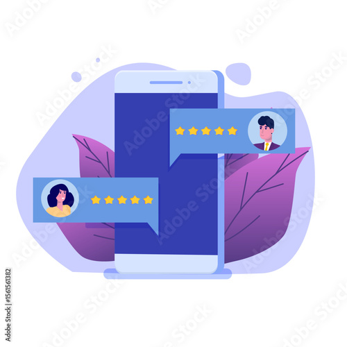 Customer  online rating, review concept.  Usability Evaluation. Feedback,  Rating  concept, Reputation management. Vector illustration