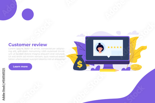 Customer review, Usability Evaluation,  Feedback,  Rating system iconcept. Vector illustration
