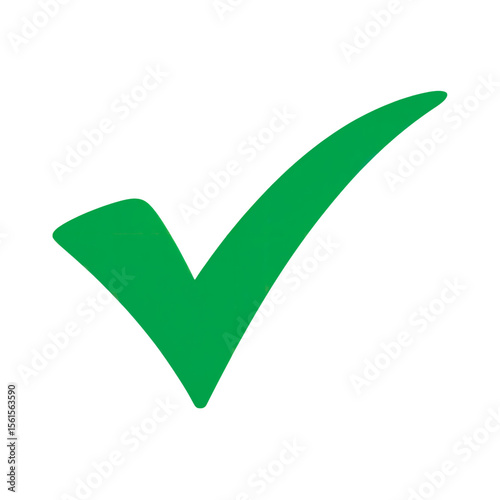 Green check mark icon isolated on transparent background