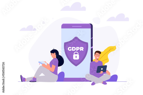 General Data Protection Regulation - GDPR iconcept. Vector illustration.