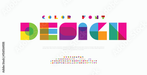 Modern Design creative abstract digital colorful alphabet font design template set. Minimal Fashionable technology typography, minimal urban sport fashion futuristic font design. vector illustration
