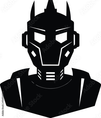 Robot Head Silhouette Illustration