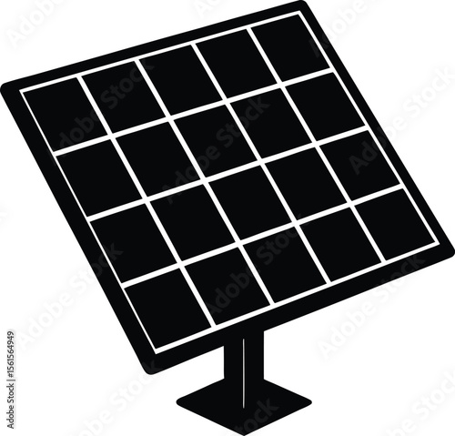 Solar Panel Silhouette Drawing
