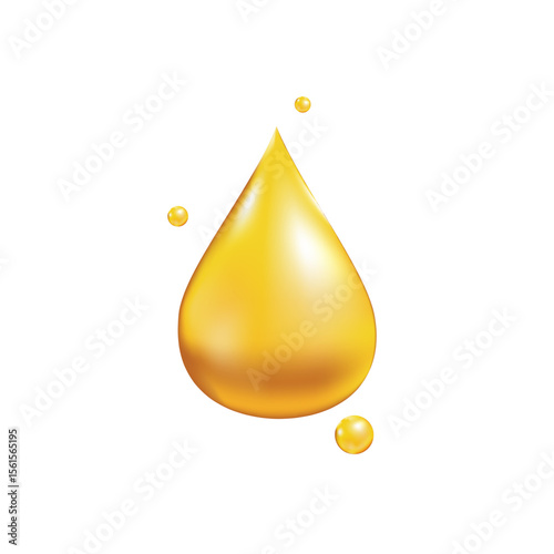 Omega 3, 6, 9 acids drops gold icon. Polyunsaturated fatty. Nutrition skin care design and Beauty treatment. Vector illustration.
