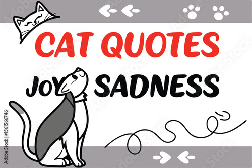 Heartwarming cat quotes and emotional typography design
