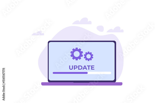 System update flat style concept. Vector illustration  can use for, landing page, template,web, mobile app, poster, banner.
