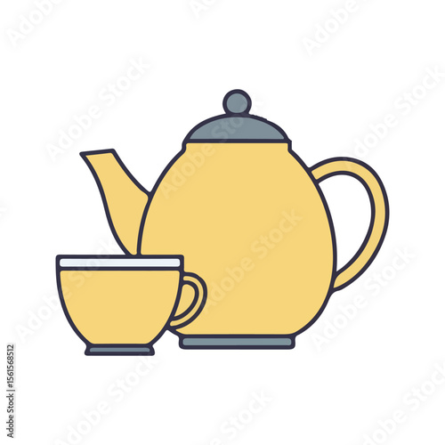 herbal medicine Vector Icons – Teapot Herbal Tea Cup icon, suitable for digital use icon