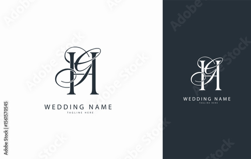 GH HG wedding initial monogram letter logo