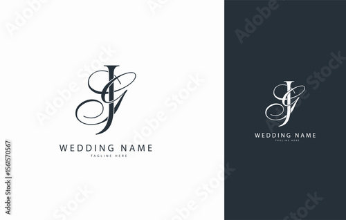 GJ JG wedding initial monogram letter logo