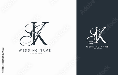 GK KG wedding initial monogram letter logo